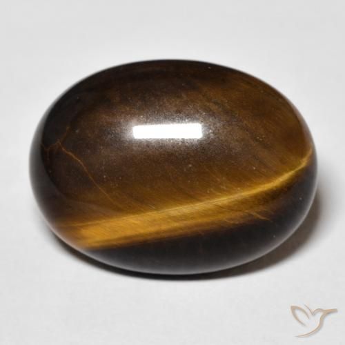 14.23ct 자연스러운 Medium Dark-Brown 호랑이의 눈, 타원형, 불투명체