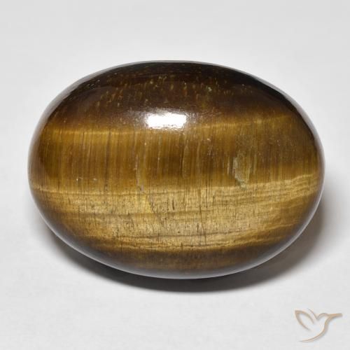 36.66ct 자연스러운 Medium Light-Brown 호랑이의 눈, 타원형, 불투명체