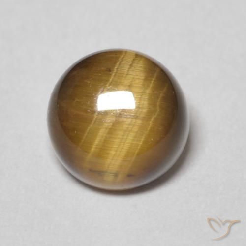 1.53ct 자연스러운 미디엄 브라운 호랑이의 눈, 둥근, 불투명체