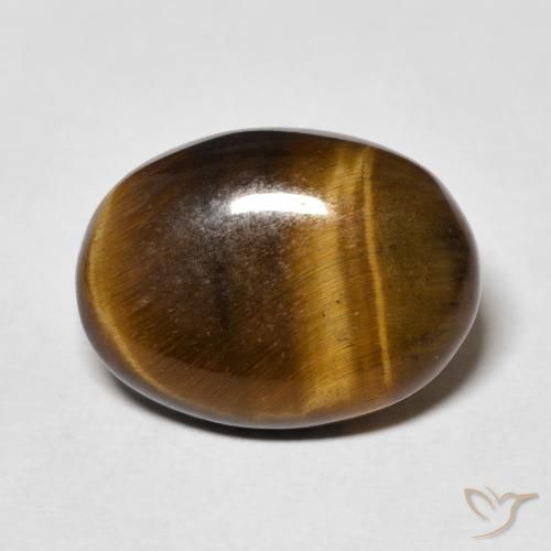 8.66ct 자연스러운 웜 브라운 호랑이의 눈, 타원형, 불투명체