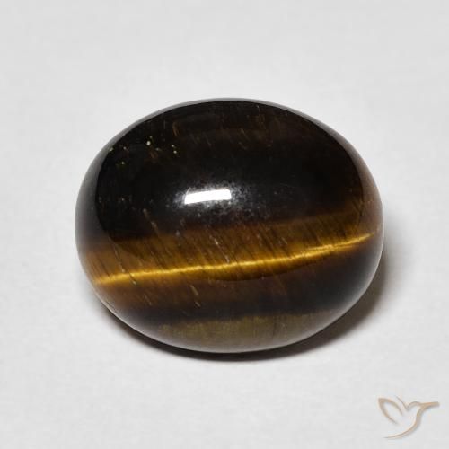 4.79ct 자연스러운 Medium Dark-Brown 호랑이의 눈, 타원형, 불투명체