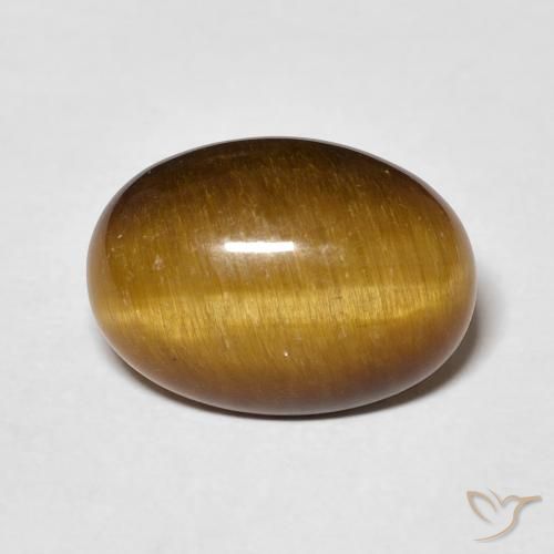 4.52ct 자연스러운 황갈색 호랑이의 눈, 타원형, 불투명체