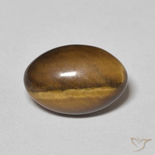 3.78ct 자연스러운 황갈색 호랑이의 눈, 타원형, 불투명체
