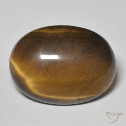 13.59ct 자연스러운 골든 브라운 호랑이의 눈, 타원형, 불투명체