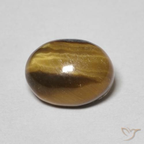 1.68ct 자연스러운 Medium Light-Brown 호랑이의 눈, 타원형, 불투명체