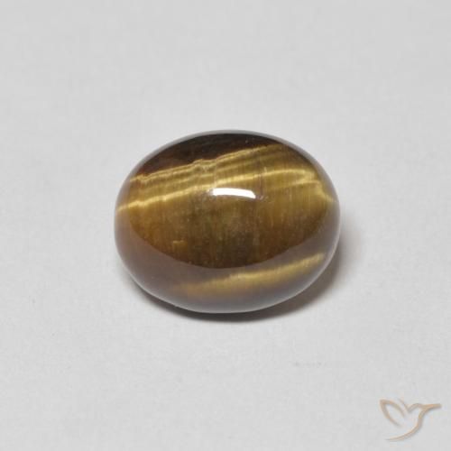3.85ct 자연스러운 골든 브라운 호랑이의 눈, 타원형, 불투명체