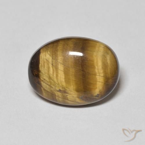 8.10ct 자연스러운 황갈색 호랑이의 눈, 타원형, 불투명체