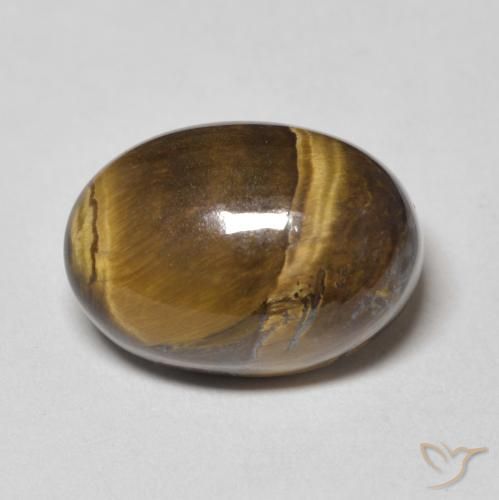 8.83ct 자연스러운 골든 브라운 호랑이의 눈, 타원형, 불투명체