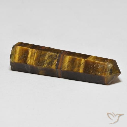 26.11캐럿 천연 시더 브라운 Tiger's Eye, 멋진 모양, 37×10 mm, 불투명체