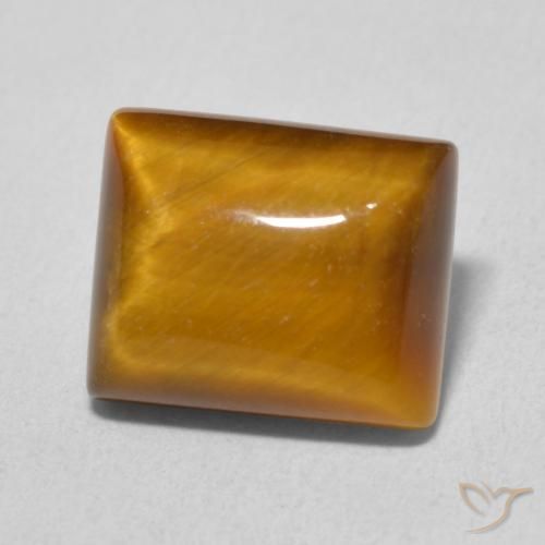 6.15캐럿 천연 Medium Light-Brown 호랑이의 눈, 바게트, 불투명체