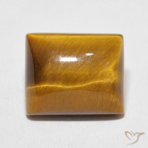6.02ct 자연스러운 황갈색 호랑이의 눈, 바게트, 불투명체