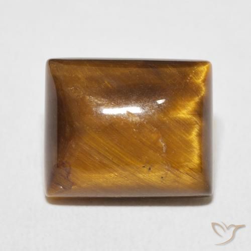 6.06ct 자연스러운 골든 브라운 호랑이의 눈, 바게트, 불투명체