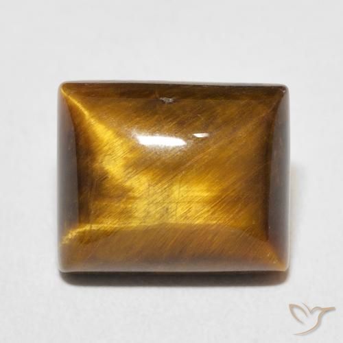 6.24ct 자연스러운 웜 브라운 호랑이의 눈, 바게트, 불투명체
