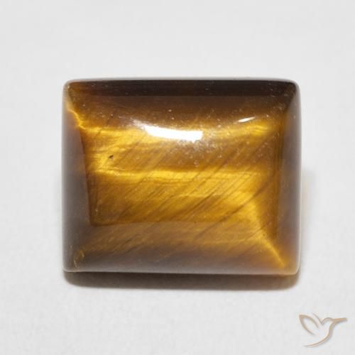 6.23ct 자연스러운 골든 브라운 호랑이의 눈, 바게트, 불투명체