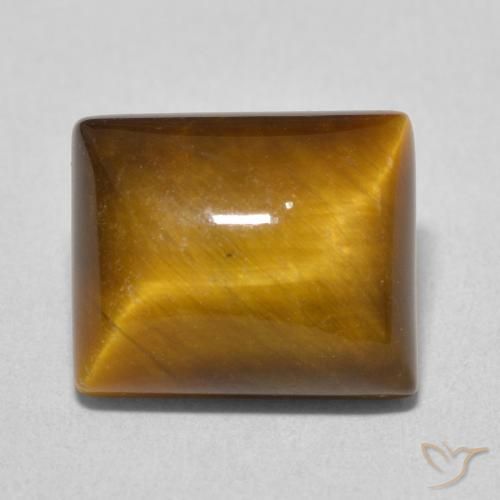 6.17ct 자연스러운 미디엄 브라운 호랑이의 눈, 바게트, 불투명체