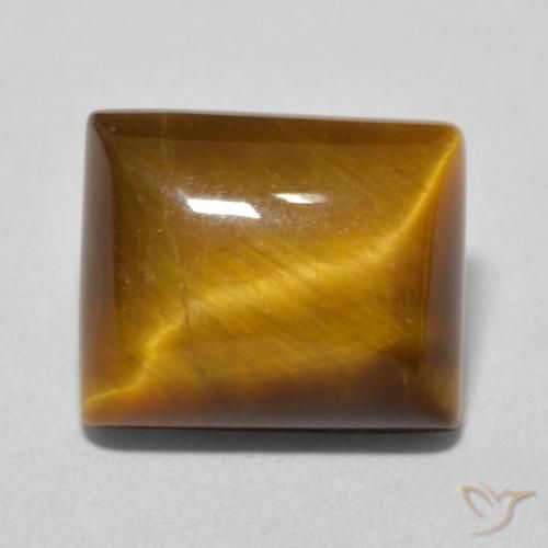 6.18ct 자연스러운 Medium Light-Brown 호랑이의 눈, 바게트, 불투명체