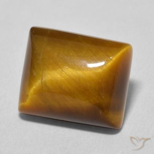 6.18캐럿 천연 Medium Light-Brown 호랑이의 눈, 바게트, 불투명체