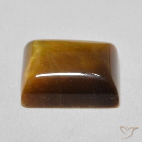 6.18캐럿 천연 Medium Light-Brown 호랑이의 눈, 바게트, 불투명체