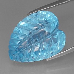 39.36캐럿 천연 스위스 블루 토파즈, 투명한, 21.3×16.7 mm, 투명/반투명