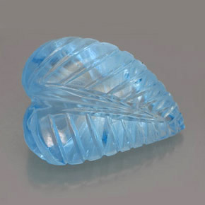 27.74캐럿 천연 스위스 블루 토파즈, 멋진 모양, 22×16.7 mm, 투명한