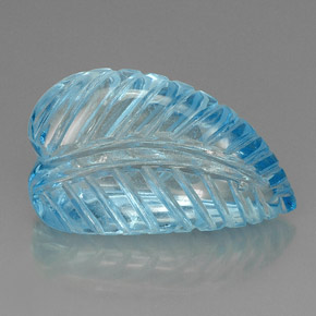 44.87캐럿 천연 스위스 블루 토파즈, 투명한, 29.5×17.5 mm, 투명/반투명