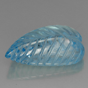 44.87캐럿 천연 스위스 블루 토파즈, 투명한, 29.5×17.5 mm, 투명/반투명