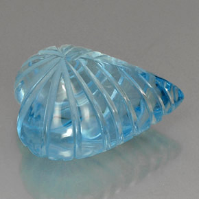 37.46캐럿 천연 스위스 블루 토파즈, 투명한, 22.8×18.4 mm, 투명/반투명