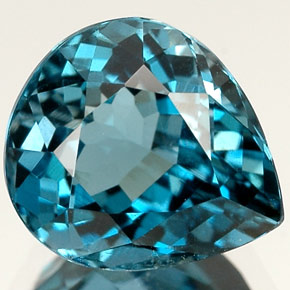 2.84캐럿 천연 런던 블루 토파즈, 배 모양, 8.9×7.9 mm, VVS-VS