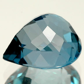 2.84캐럿 천연 런던 블루 토파즈, 배 모양, 8.9×7.9 mm, VVS-VS