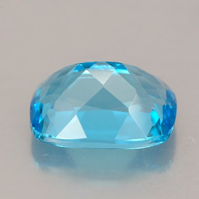 3.58캐럿 천연 스위스 블루 토파즈, 쿠션 컷, 10.2×7.4 mm, VVS