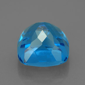 6.62캐럿 천연 스위스 블루 토파즈, 쿠션 컷, 10×9.7 mm, VS