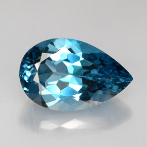 5.24캐럿 천연 런던 블루 토파즈, 배 모양, 14.1×9 mm, VS