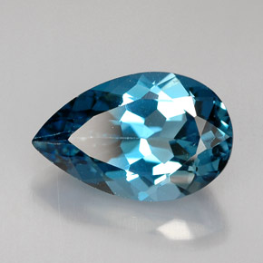 5.24캐럿 천연 런던 블루 토파즈, 배 모양, 14.1×9 mm, VS