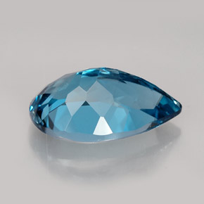 5.24캐럿 천연 런던 블루 토파즈, 배 모양, 14.1×9 mm, VS