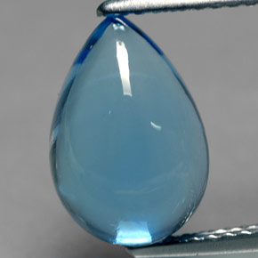 4.24캐럿 천연 런던 블루 토파즈, 배 모양, 11.8×8.1 mm, 투명한