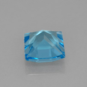 3.20캐럿 천연 스위스 블루 토파즈, 스퀘어, 8×8 mm, VVS-VS