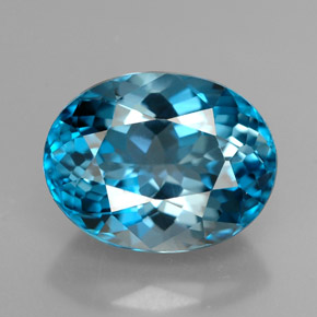 3.13캐럿 천연 런던 블루 토파즈, 타원형 컷, 9.8×7.6 mm, VVS