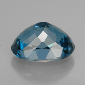 3.13캐럿 천연 런던 블루 토파즈, 타원형 컷, 9.8×7.6 mm, VVS