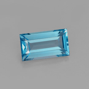 1.83캐럿 천연 스위스 블루 토파즈, 바게트, 9.2×5.2 mm, VVS