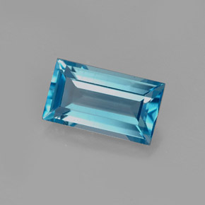 1.83캐럿 천연 스위스 블루 토파즈, 바게트, 9.2×5.2 mm, VVS
