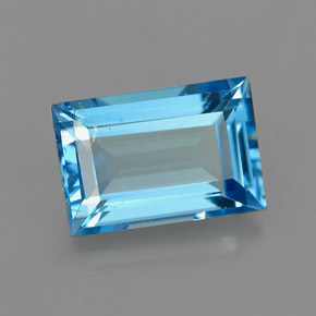 2.17캐럿 천연 스위스 블루 토파즈, 바게트, 9×6 mm, VS