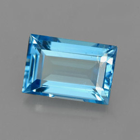 2.17캐럿 천연 스위스 블루 토파즈, 바게트, 9×6 mm, VS