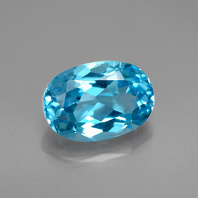 2.17캐럿 천연 스위스 블루 토파즈, 타원형 컷, 8.9×6.2 mm, VVS-VS