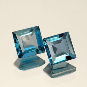 캐럿 천연 스위스 블루 토파즈 보석, 스퀘어, 4.6×4.6 mm, VVS-VS
