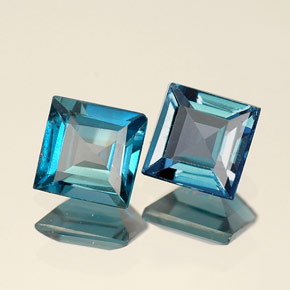 캐럿 천연 스위스 블루 토파즈 보석, 스퀘어, 4.6×4.6 mm, VVS-VS
