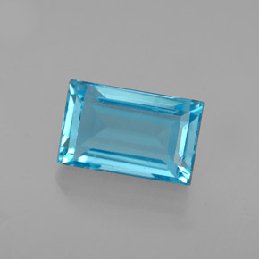 2.47캐럿 천연 스위스 블루 토파즈, 바게트, 8.8×5.5 mm, VS