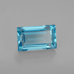 2.47캐럿 천연 스위스 블루 토파즈, 바게트, 8.8×5.5 mm, VS