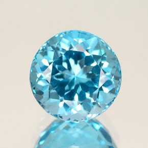 2.73캐럿 천연 스위스 블루 토파즈, 라운드 컷, 7.83 mm, IF