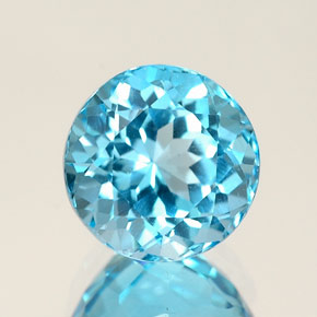 2.73캐럿 천연 스위스 블루 토파즈, 라운드 컷, 7.83 mm, IF
