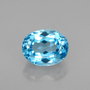 2.84캐럿 천연 스위스 블루 토파즈, 타원형 컷, 8.8×7 mm, VVS